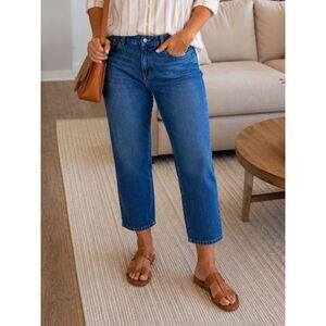 Old Navy Boyfriend Crop Jeans Women's Size 16 Regular Medium Wash Stretch